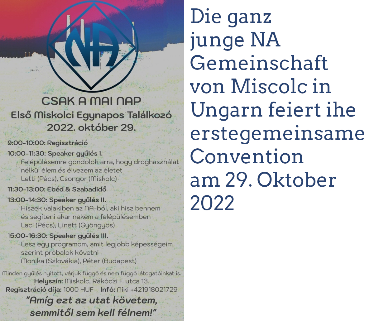 Convention in Miskolc, Ungarn am 29. Oktober