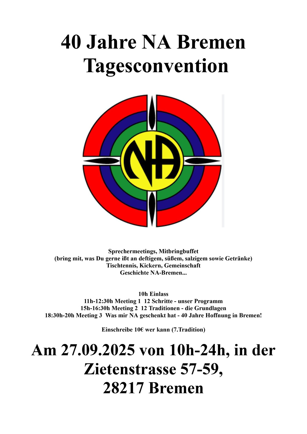40 Jahre NA Bremen Tagesconvention